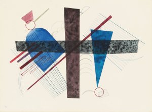 Blau in Rund und Spitz by Wassily Kandinsky - Hand-Painted Oil Painting Reproduction