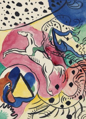 Design for the cover of the almanac 'The Blue Rider' by Wassily Kandinsky - Hand-Painted Oil Painting Reproduction