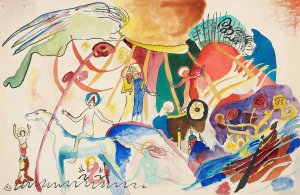 Main Product Photo of Entwurf zu 'Allerheiligen II Painting by Wassily Kandinsky