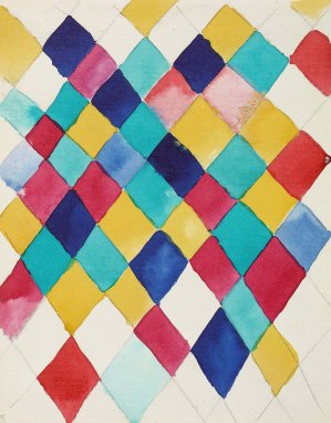 Farbstudie mit Rauten by Wassily Kandinsky - Hand-Painted Oil Painting Reproduction