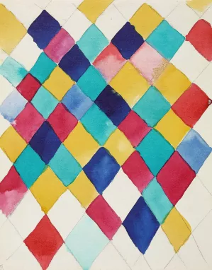 Farbstudie mit Rauten by Wassily Kandinsky - Hand-Painted Oil Painting Reproduction