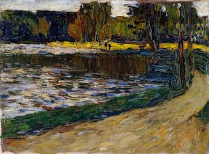 Munich - English Garden by Wassily Kandinsky - Hand-Painted Oil Painting Reproduction