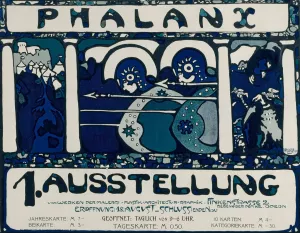 Plakat fur die erste Ausstellung der Phalanx by Wassily Kandinsky - Hand-Painted Oil Painting Reproduction
