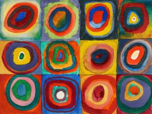 Quadrate mit konzentrischen Ringen by Wassily Kandinsky - Hand-Painted Oil Painting Reproduction