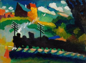 Railway near Murnau by Wassily Kandinsky - Hand-Painted Oil Painting Reproduction