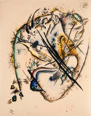 Watercolour with Seven Strokes by Wassily Kandinsky - Hand-Painted Oil Painting Reproduction